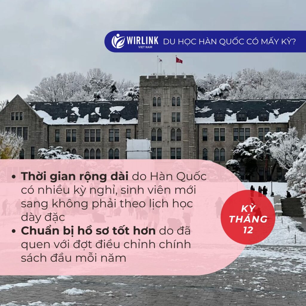 Du học Hàn Quốc kỳ tháng 12