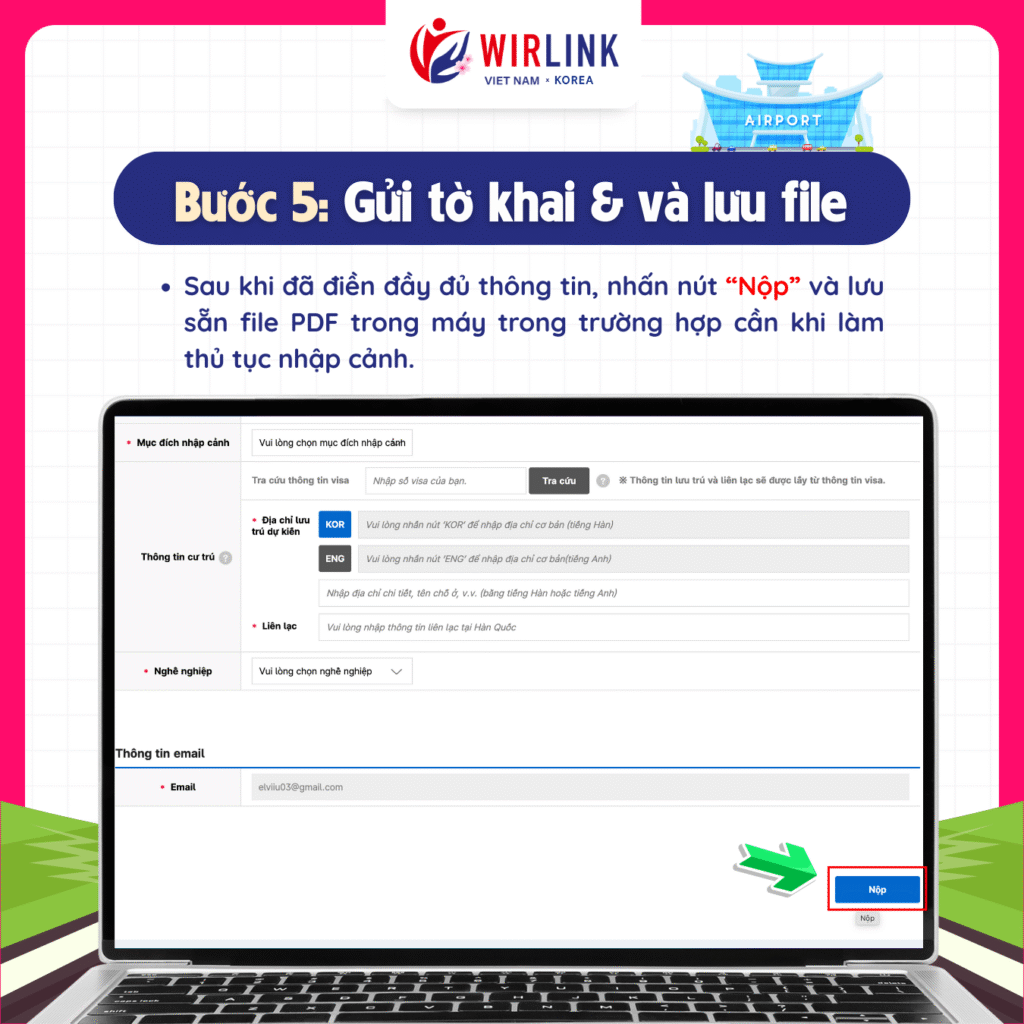 Hướng dẫn nhập cảnh Hàn Quốc Online e-Arrival Card: Từng bước có ảnh