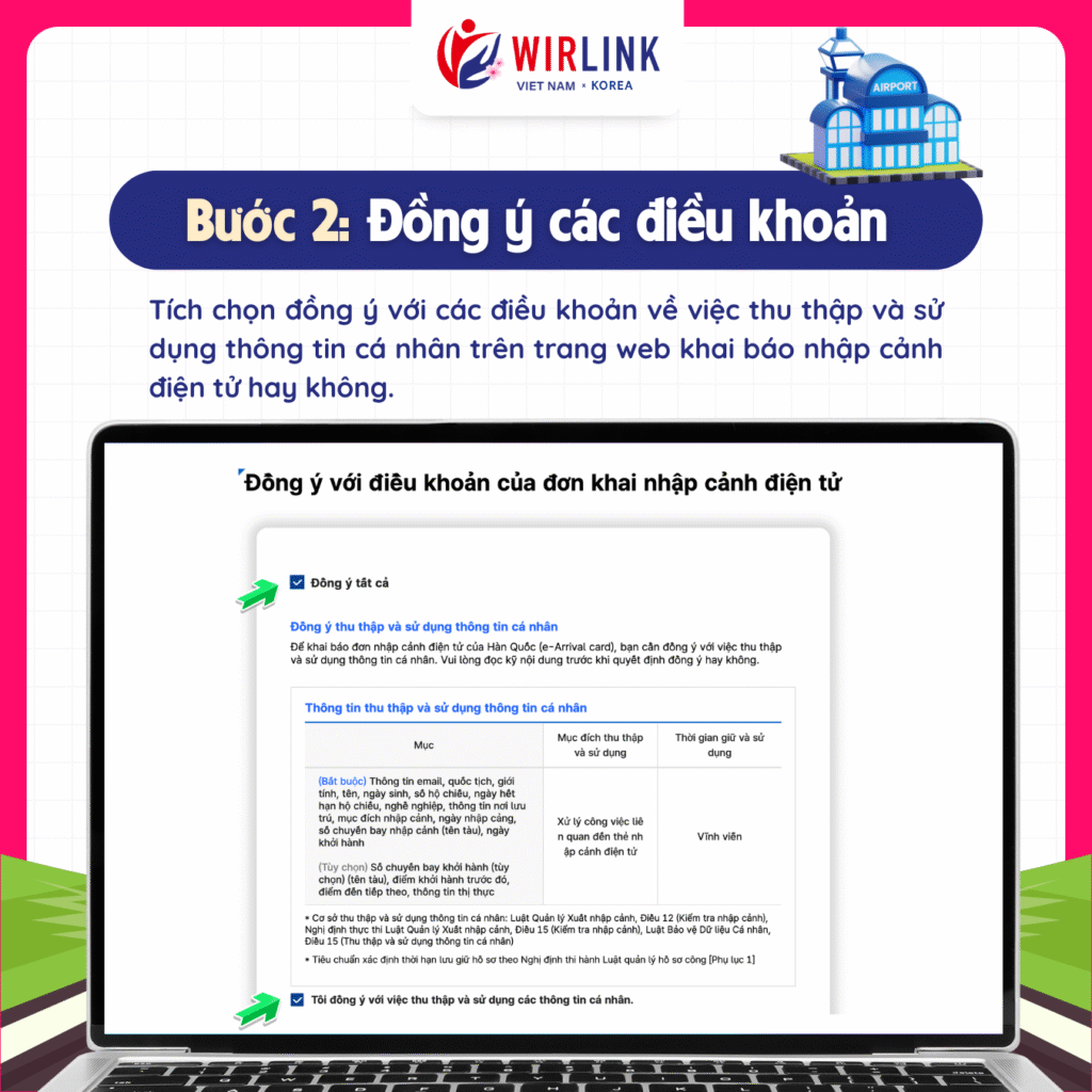 Hướng dẫn nhập cảnh Hàn Quốc Online e-Arrival Card: Từng bước có ảnh