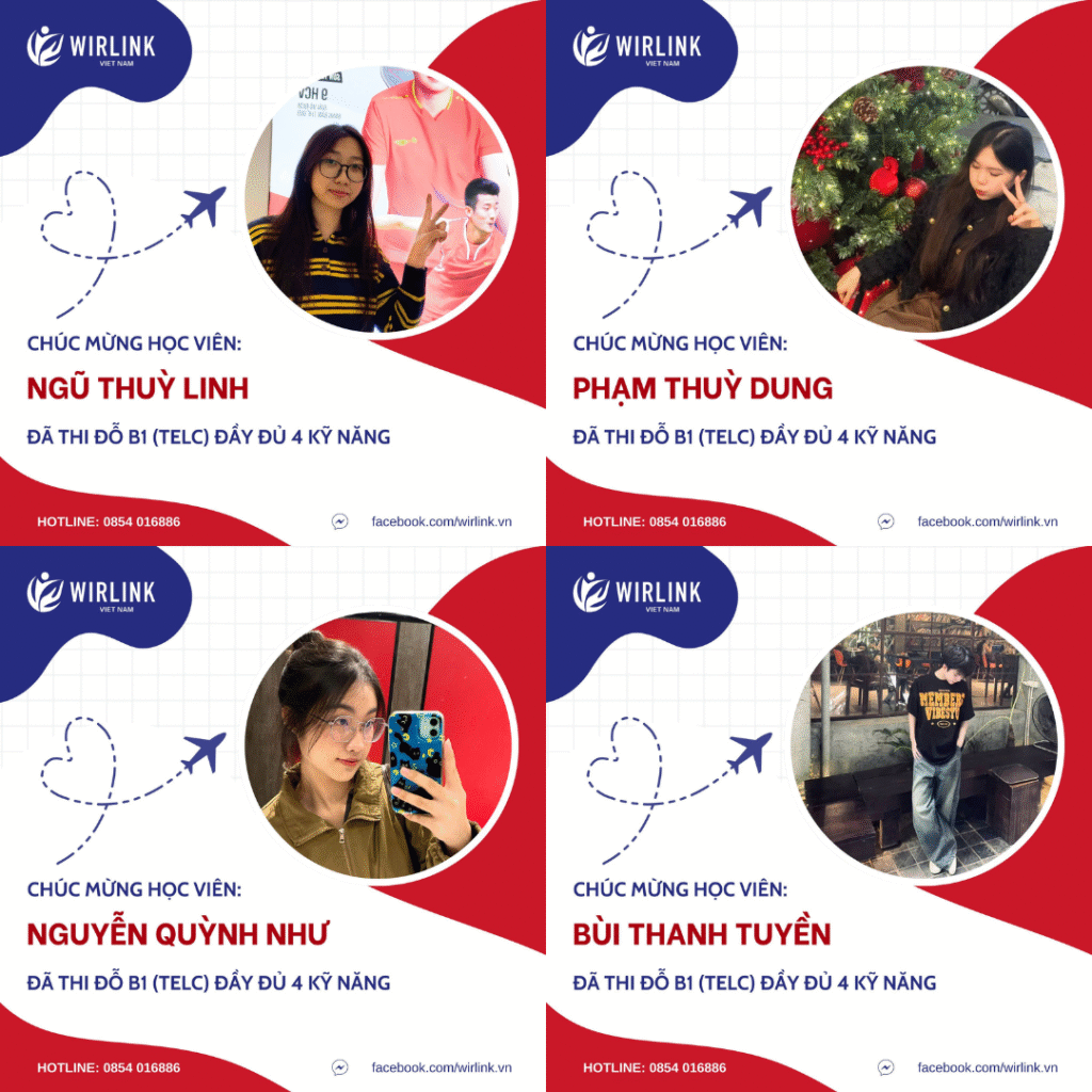 Chúc mừng các bạn học viên WirLink thi đỗ B1 tiếng Đức (Tháng 03/2026)