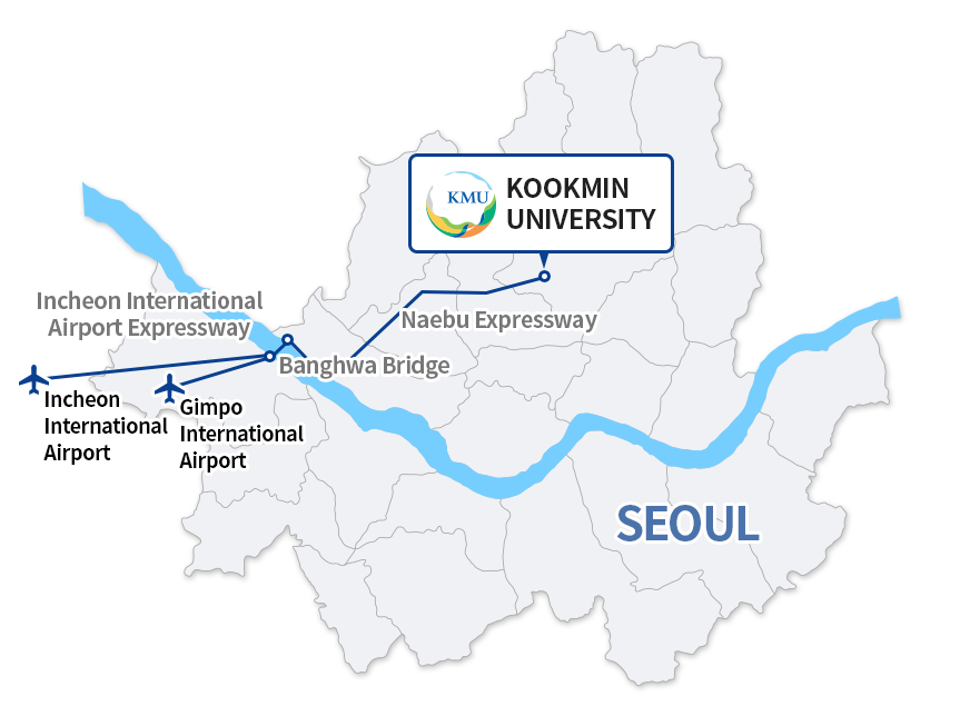 Vị trí thuận tiện của trường Đại học Kookmin